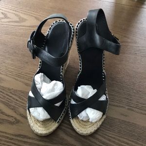 Joie Lena Espadrille Wedge in Black Size 37